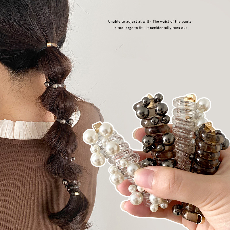 Hi Tech Accessories - Lazo para el cabello con perlas,