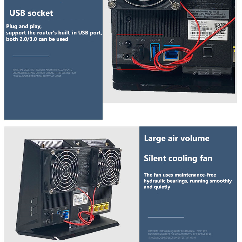 Ventilador doble de alto volum - Usb Fan Silent reseña y precio