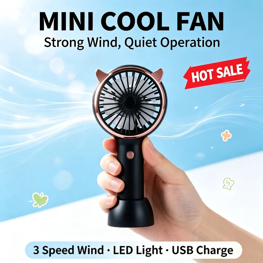 Ventilador de Mano con Orejas  - Usb Fan Silent reseña y precio